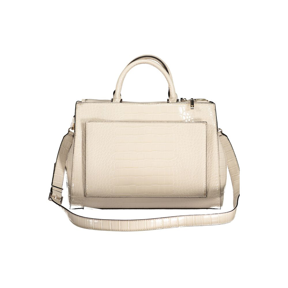 Guess Jeans Beige Polyurethane Women Handbag | Regal Royce