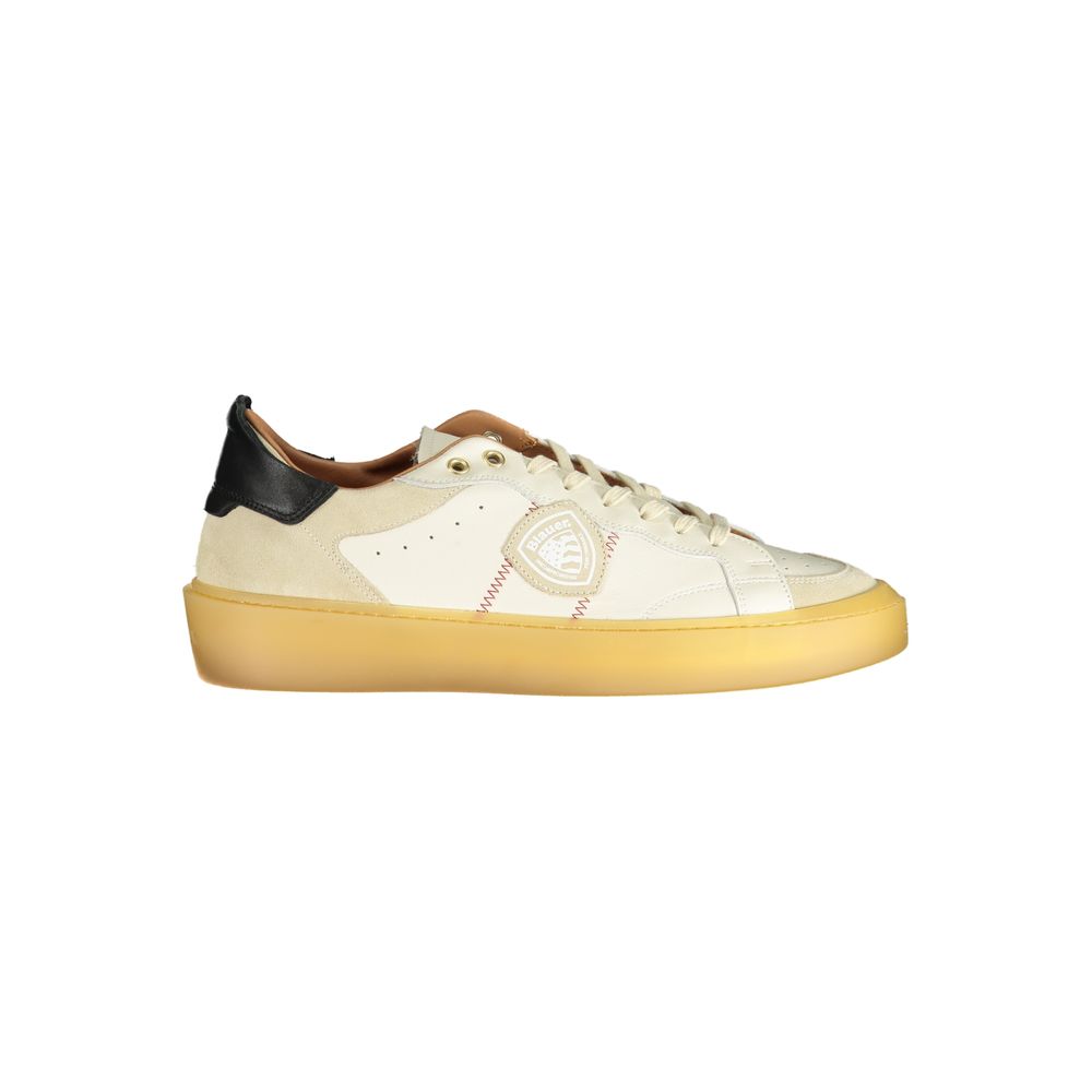 Blauer White Leather Men Sneaker | Regal Royce