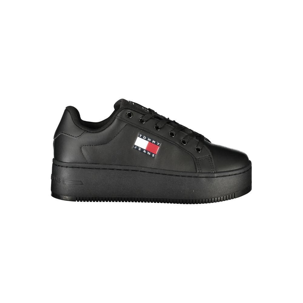 Tommy Hilfiger Black Polyurethane Women's Sneaker | Regal Royce