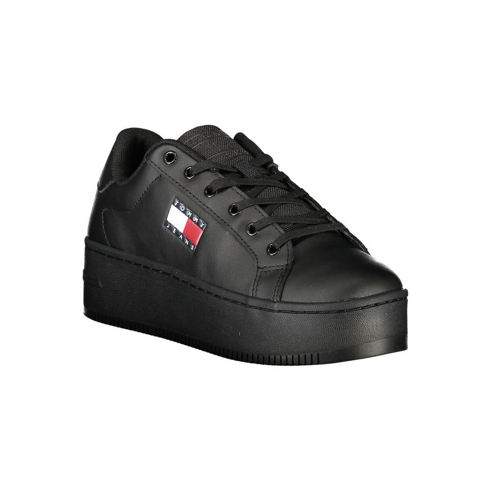 Tommy Hilfiger Black Polyurethane Women's Sneaker | Regal Royce