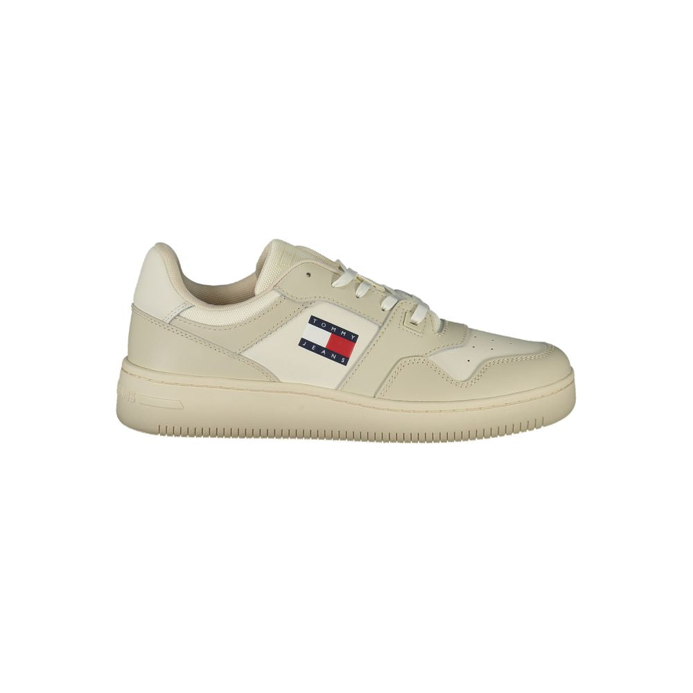 Tommy Hilfiger Beige Leather Men Sneaker | Regal Royce