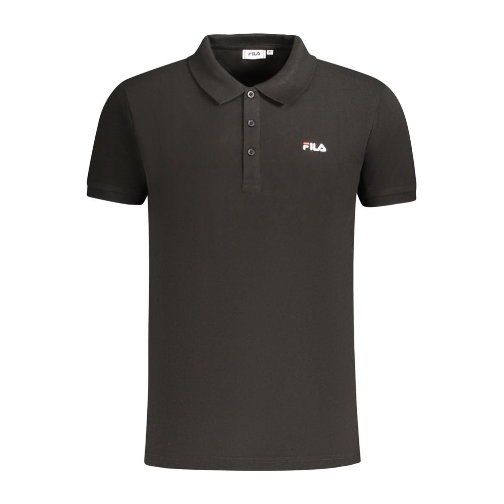 Fila Black Cotton Men Polo | Regal Royce