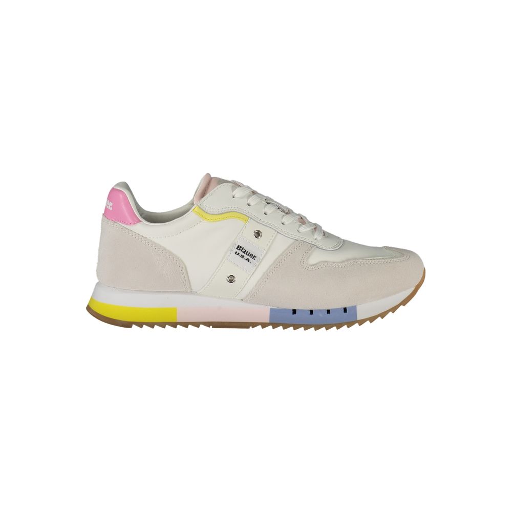 Blauer White Leather Women Sneaker | Regal Royce