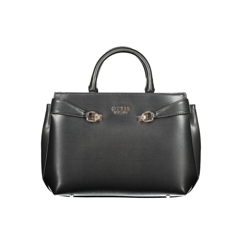 Guess Jeans Black Polyurethane Women's Handbag | Regal Royce