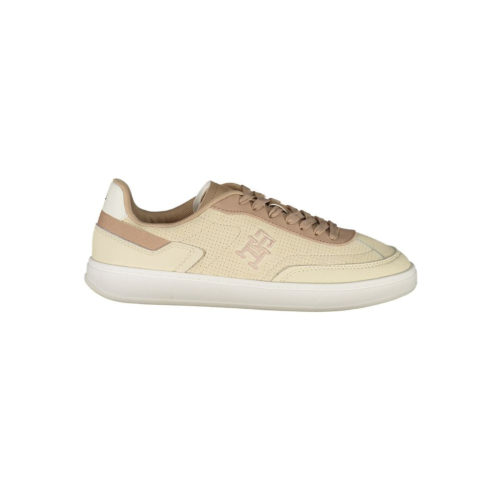 Tommy Hilfiger Beige Leather Women Sneaker | Regal Royce