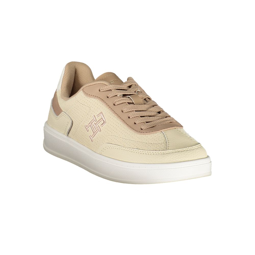 Tommy Hilfiger Beige Leather Women Sneaker | Regal Royce