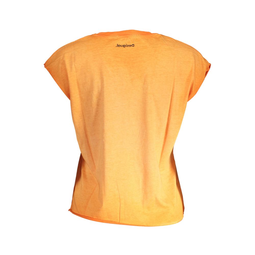 Desigual Arancione Cotton Women T-Shirt | Regal Royce