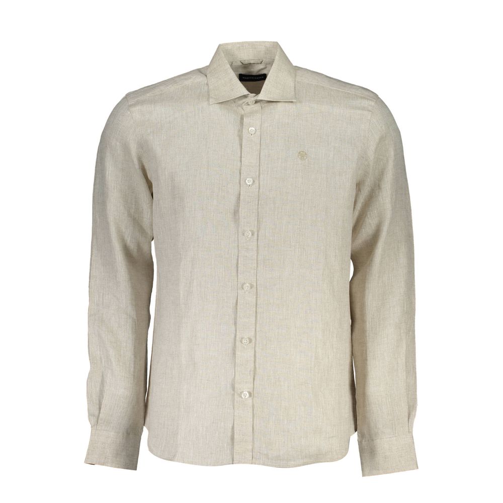 North Sails Beige Linen Men Shirt | Regal Royce