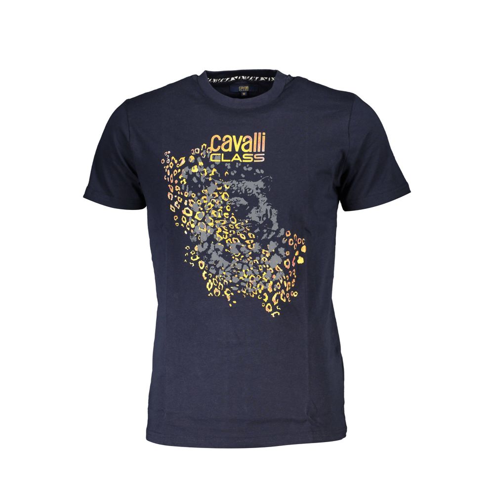 Cavalli Class Blue Cotton Men T-Shirt | Regal Royce