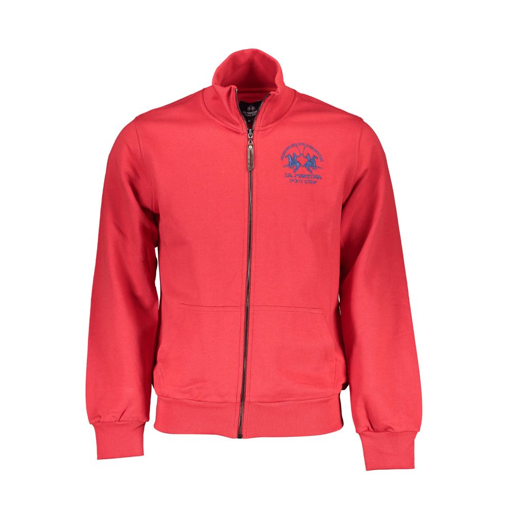 La Martina Rosso Cotton Men Sweatshirt | Regal Royce