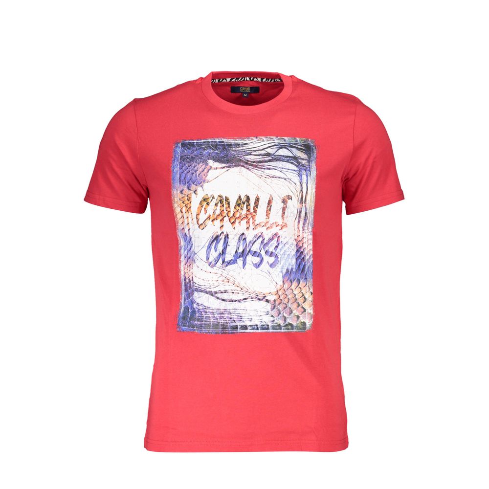 Cavalli Class Rosso Cotton Mens T-Shirt | Regal Royce