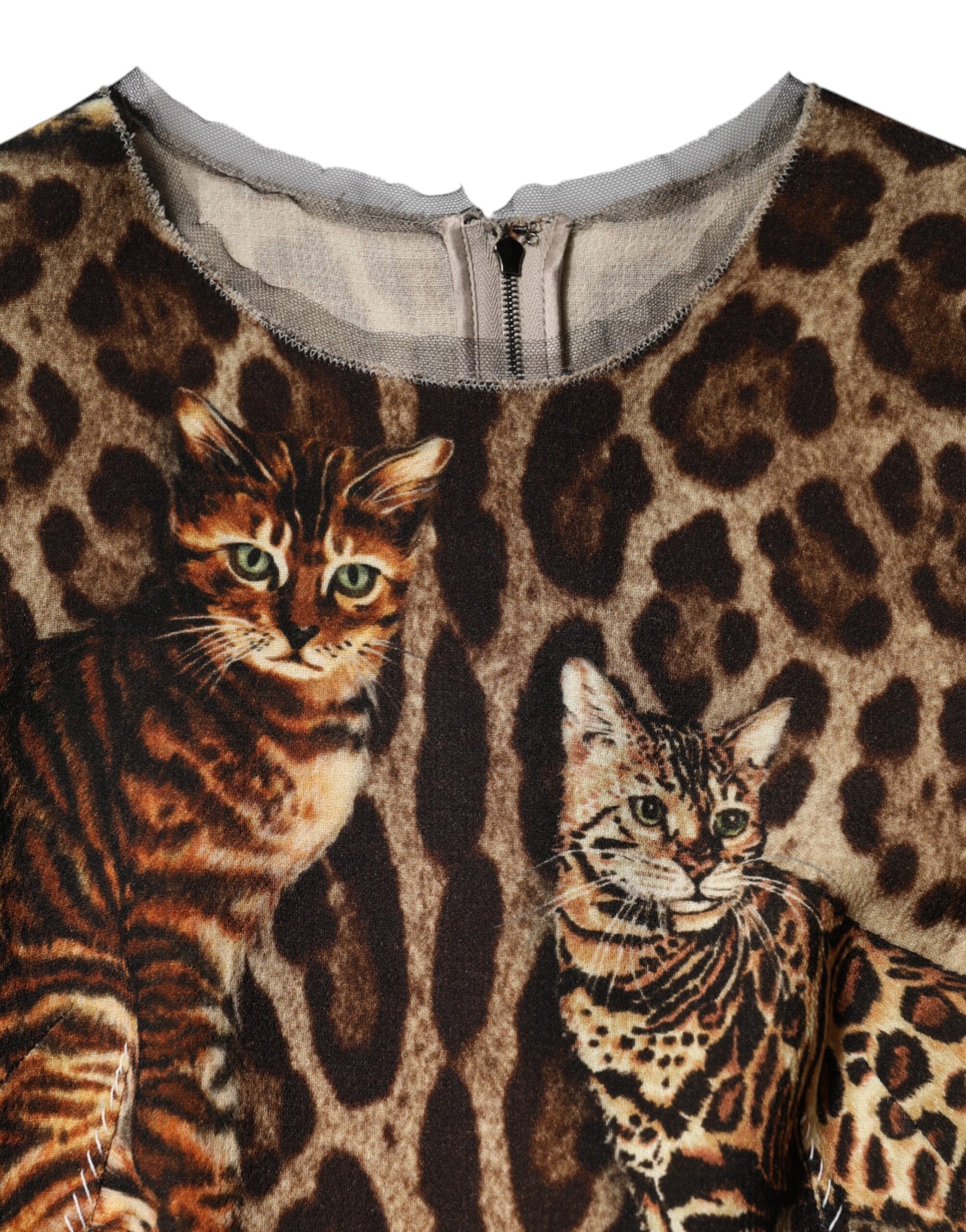 Dolce & Gabbana Brown Leopard Print Belted A-line Midi Dress | Regal Royce