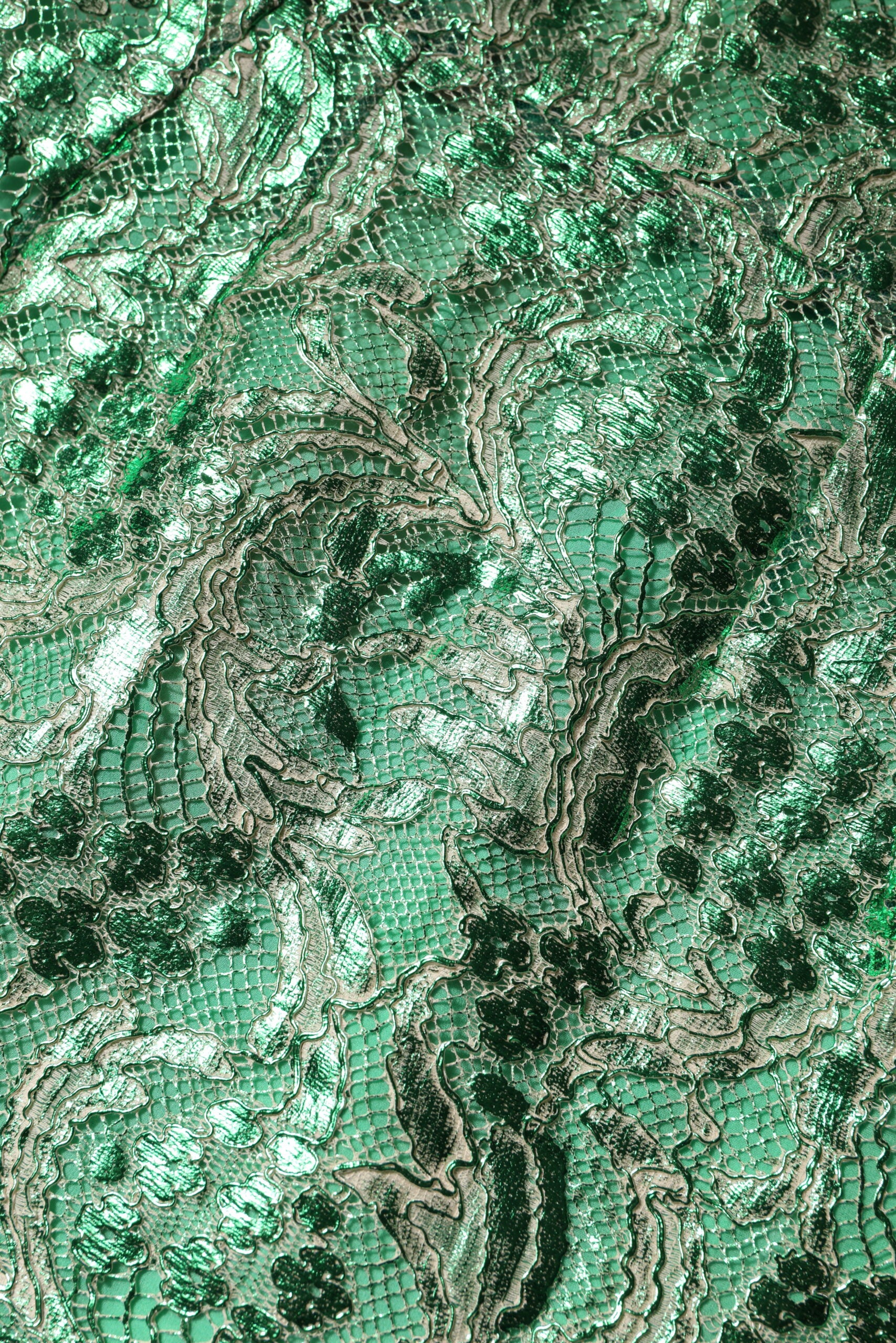 Dolce & Gabbana Green Cotton Floral Lace Sheath Midi Dress | Regal Royce