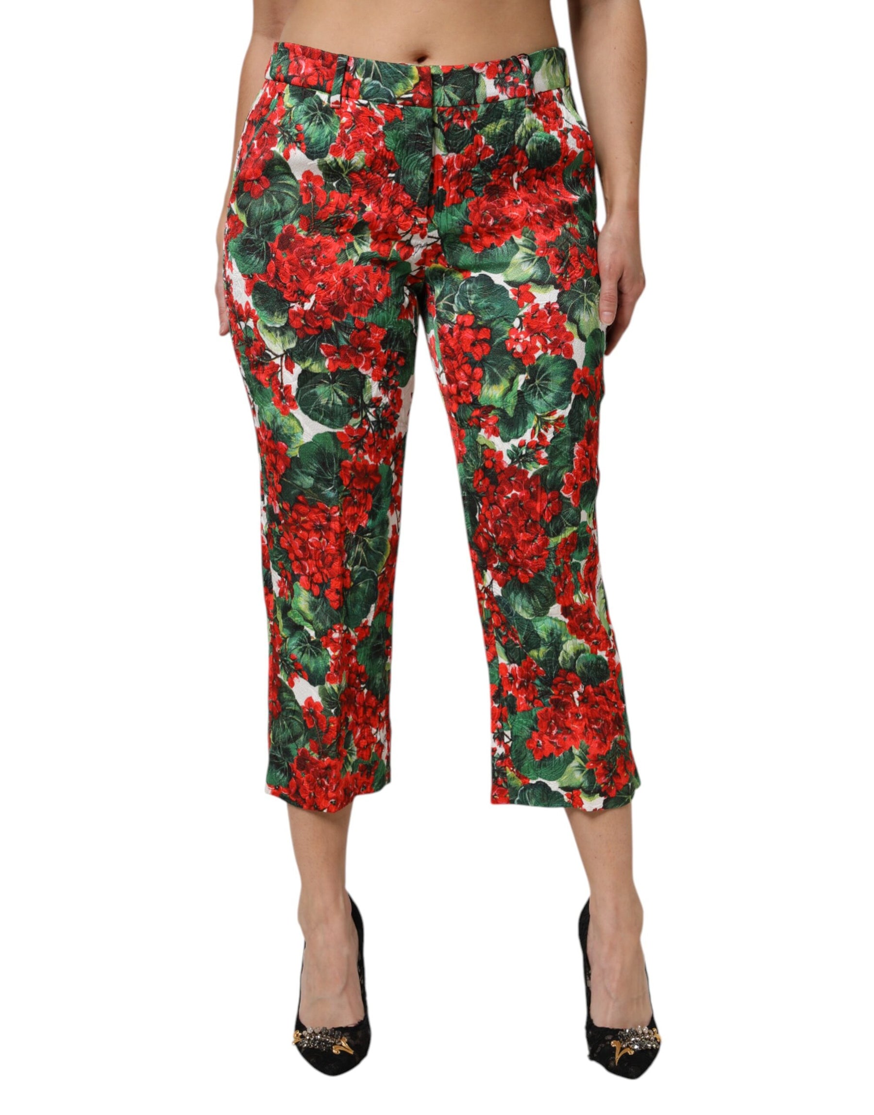 Dolce & Gabbana Multicolor Floral Print Cropped Pants | Regal Royce