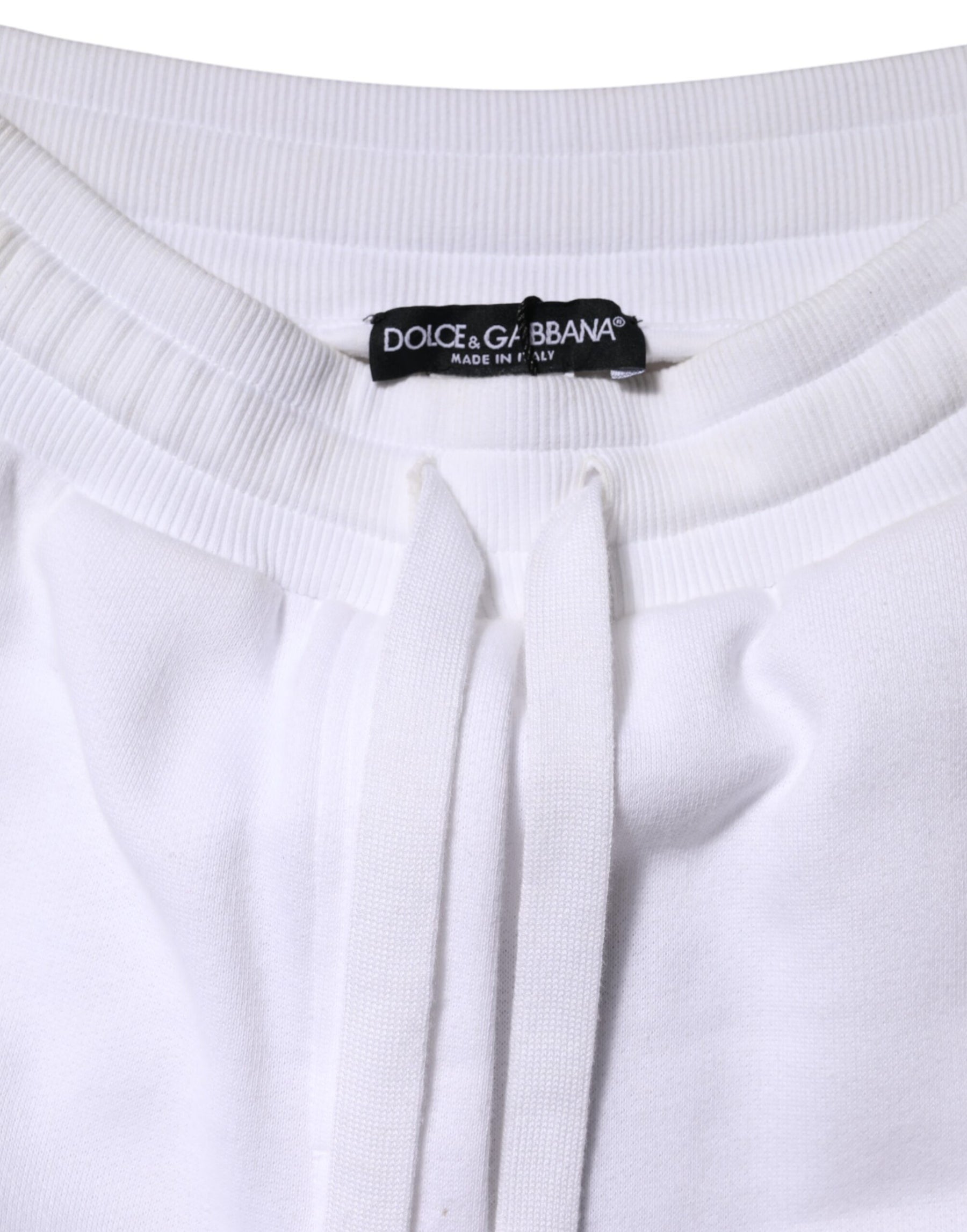 Dolce & Gabbana White Cotton Stretch Jogger Sweatpants Pants | Regal Royce