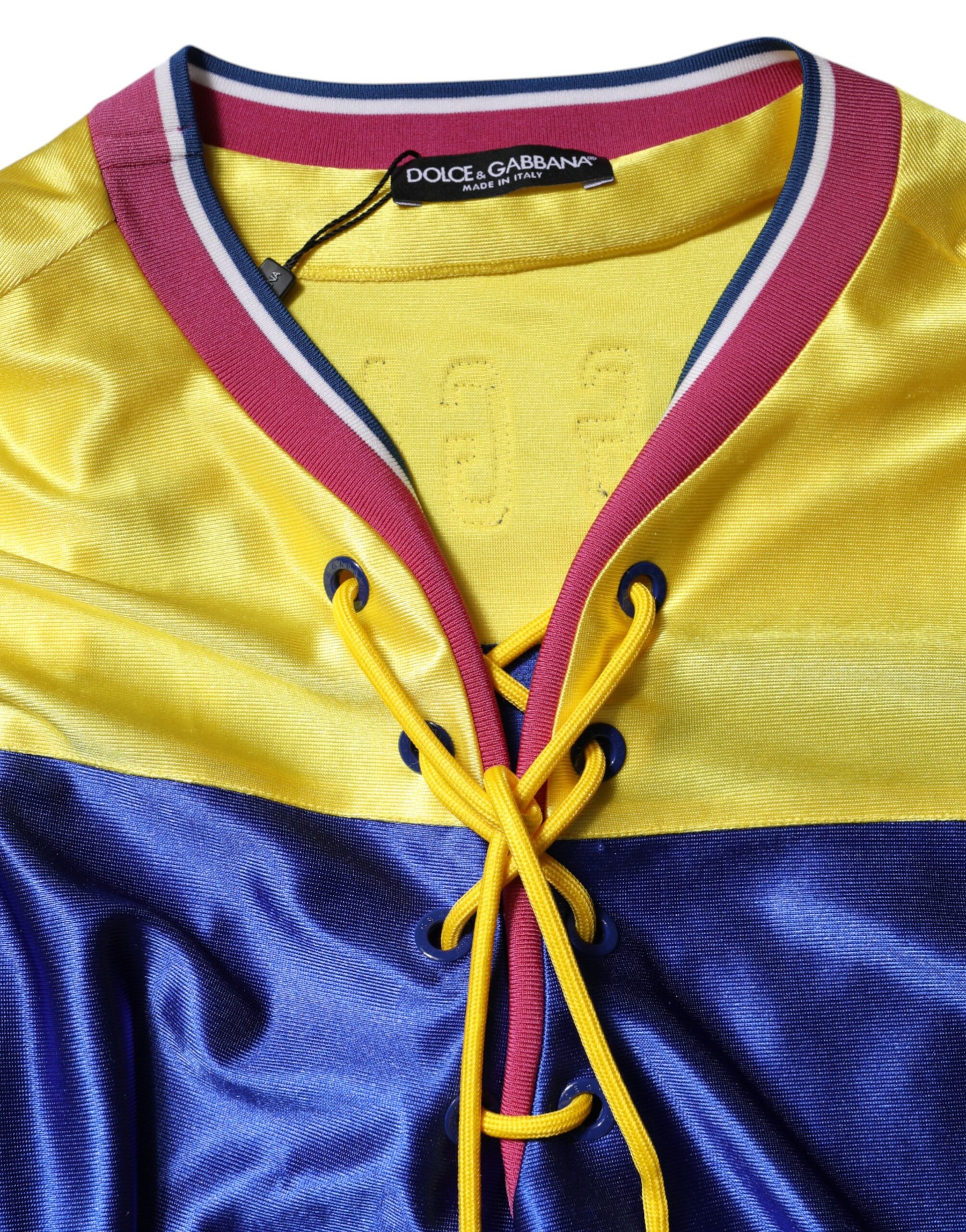 Dolce & Gabbana Multicolor Polyester Long Sleeves V-Neck Top | Regal Royce