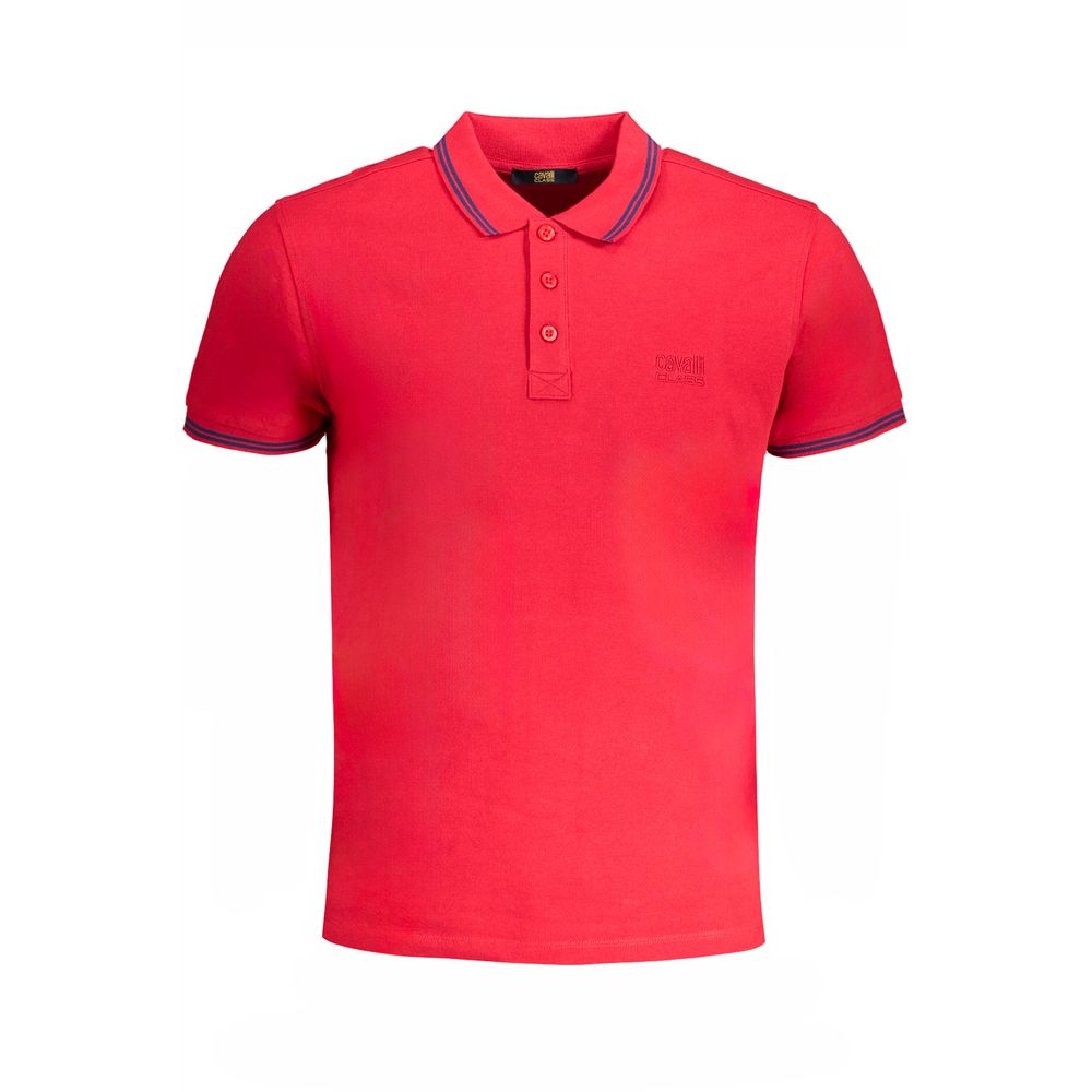Cavalli Class Red Cotton Men Polo Shirt | Regal Royce
