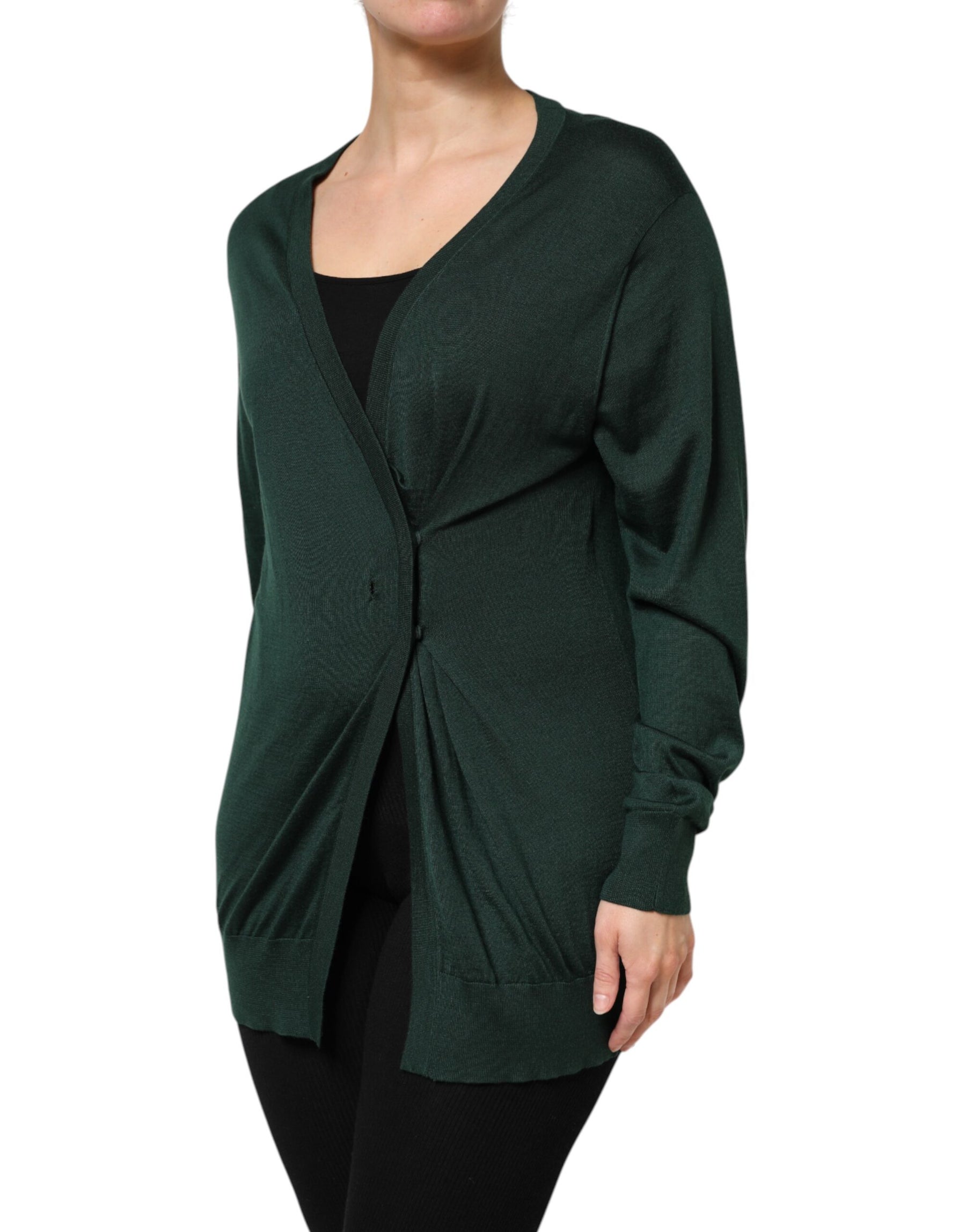 Dolce & Gabbana Dark Green Cashmere Silk Cardigan Sweater | Regal Royce