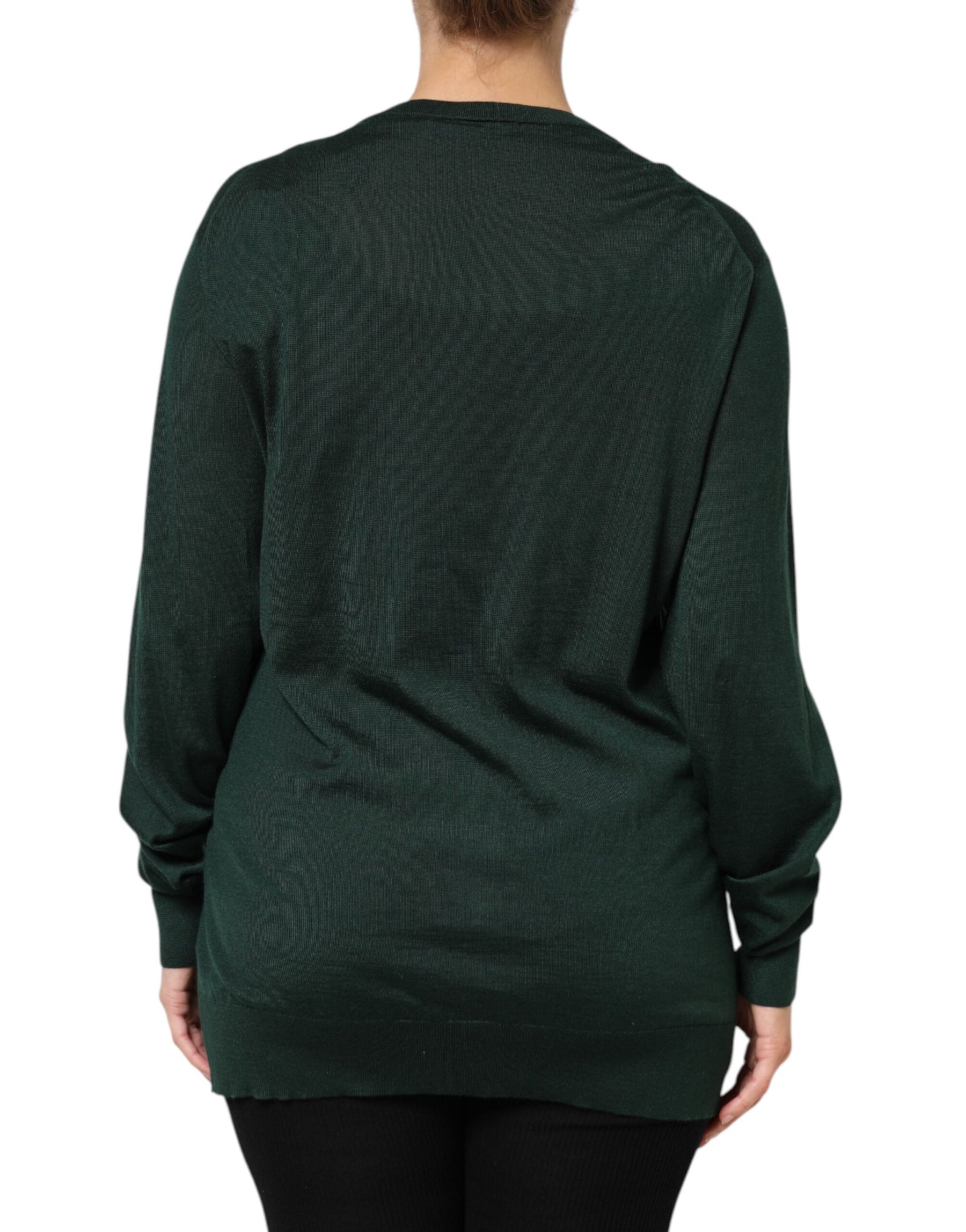 Dolce & Gabbana Dark Green Cashmere Silk Cardigan Sweater | Regal Royce
