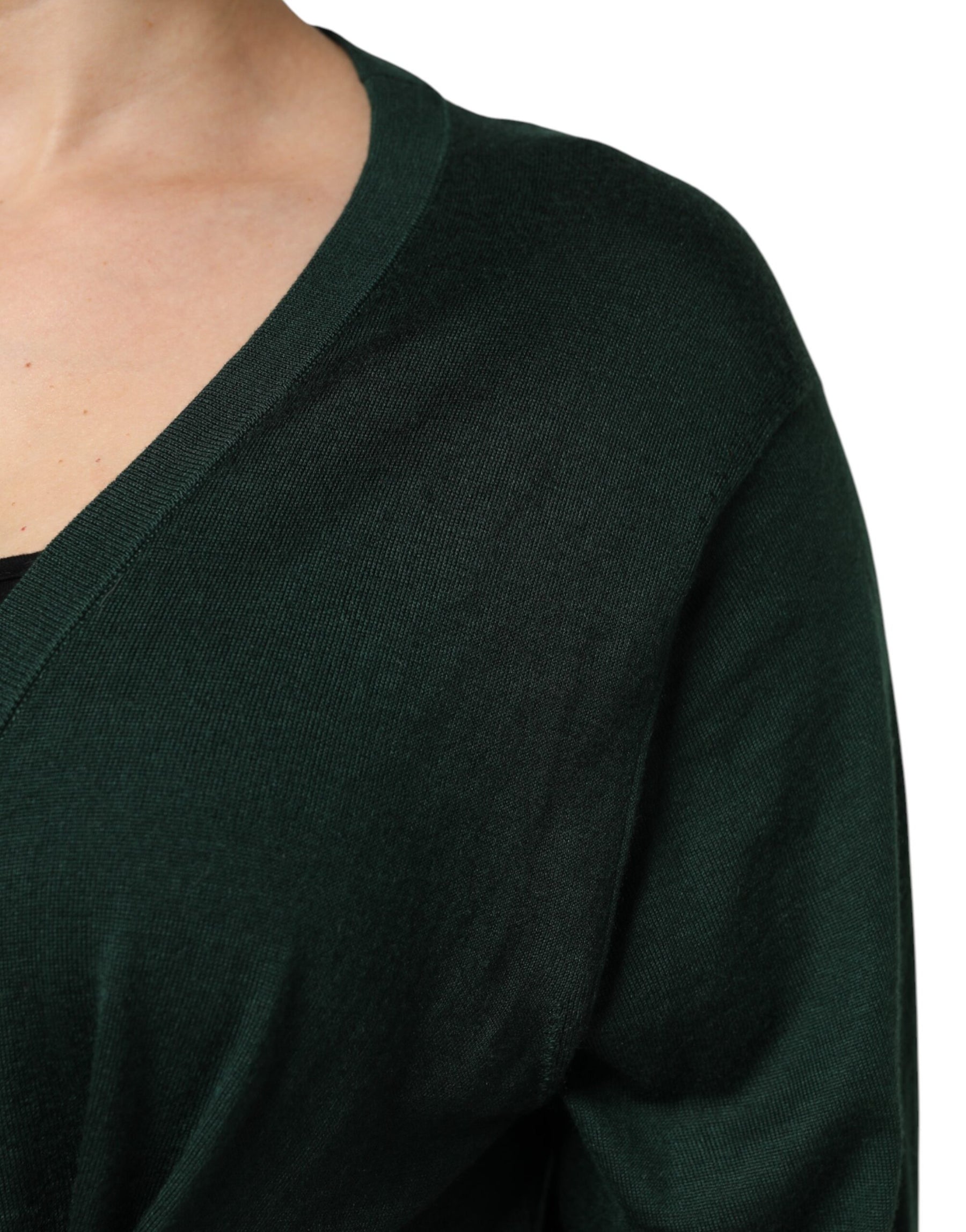 Dolce & Gabbana Dark Green Cashmere Silk Cardigan Sweater | Regal Royce