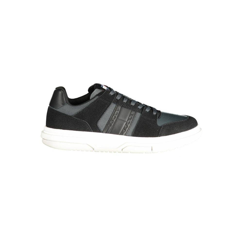 Tommy Hilfiger Black Leather Men Sneaker | Regal Royce