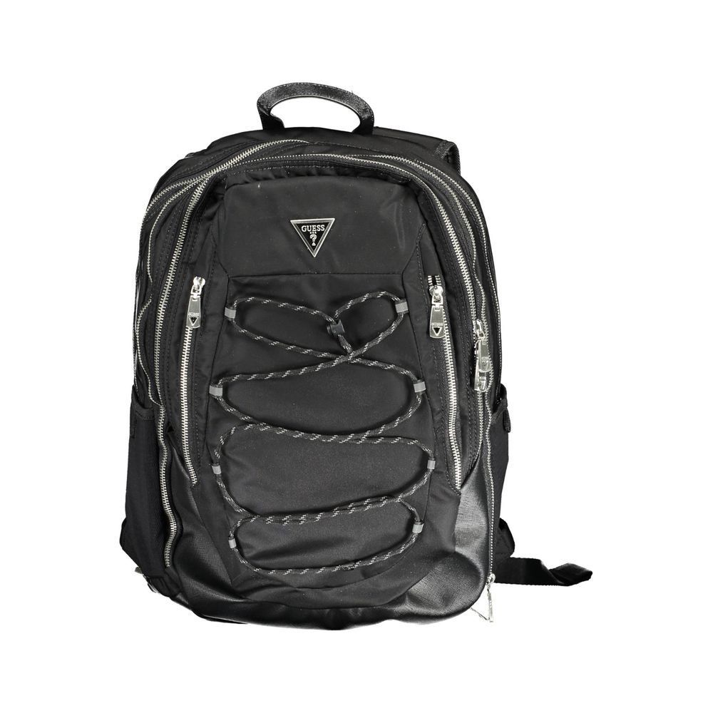 Guess Jeans Black Polyamide Men Backpack | Regal Royce