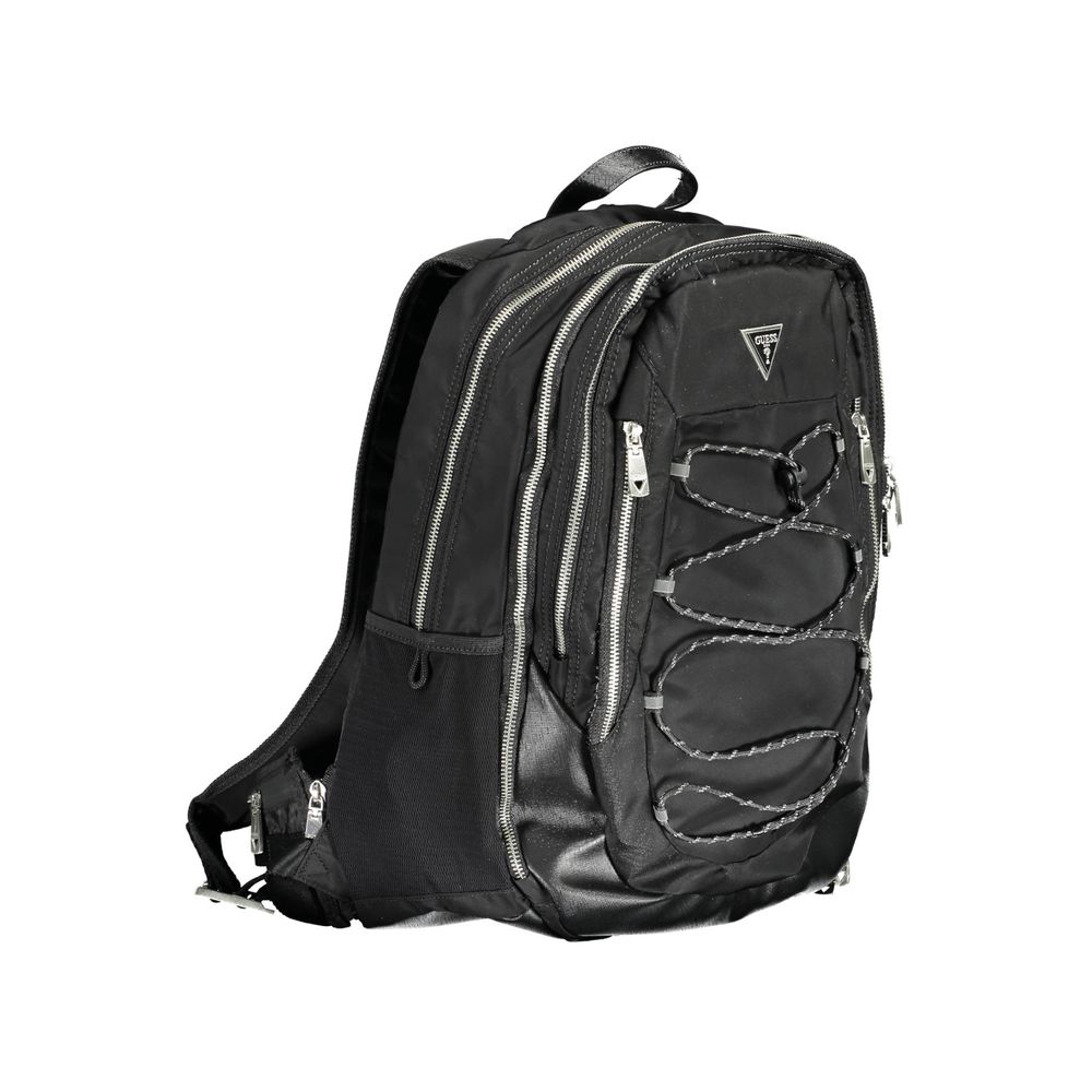 Guess Jeans Black Polyamide Men Backpack | Regal Royce