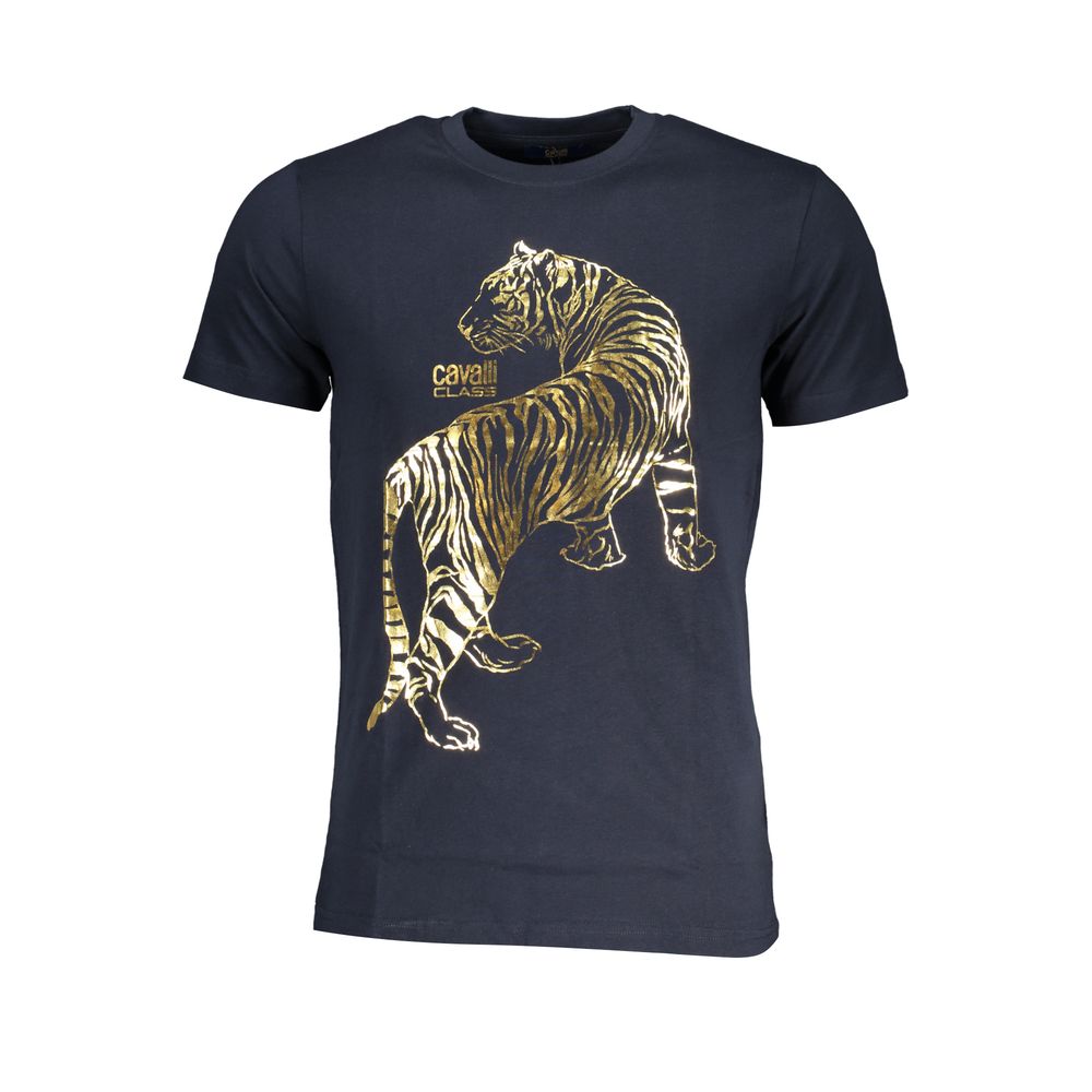 Cavalli Class Blu Cotton Men T-Shirt | Regal Royce