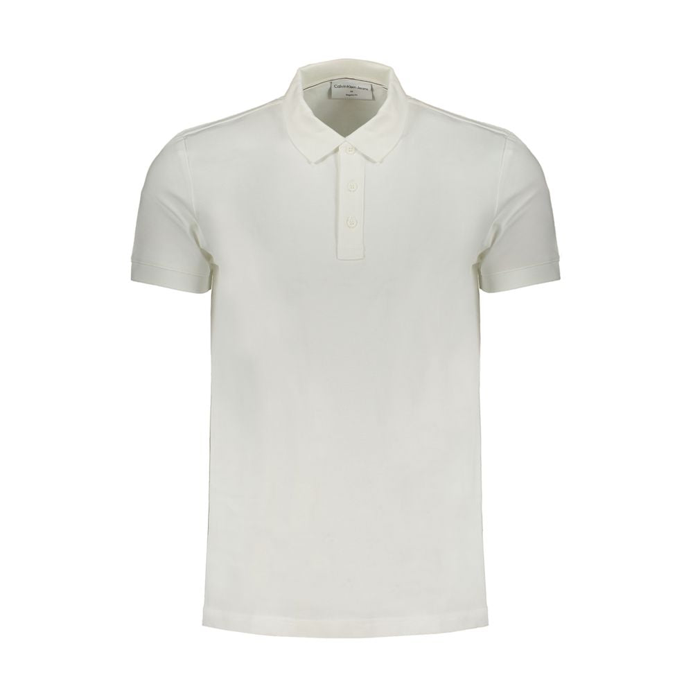 Calvin Klein White Cotton Mens Polo Shirt | Regal Royce
