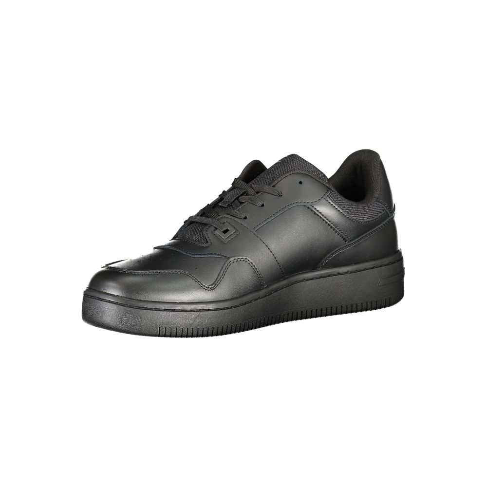 Tommy Hilfiger Black Leather Men's Sneaker | Regal Royce