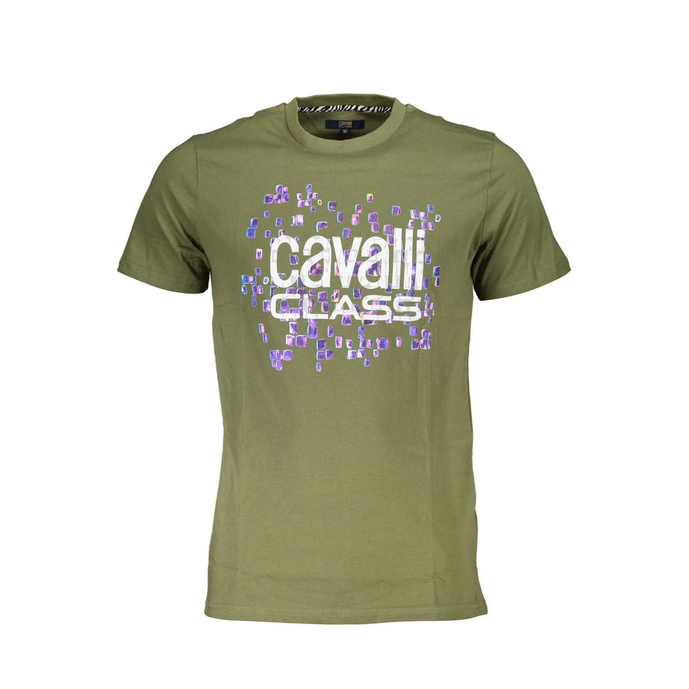 Cavalli Class Verde Cotton Men T-Shirt | Regal Royce