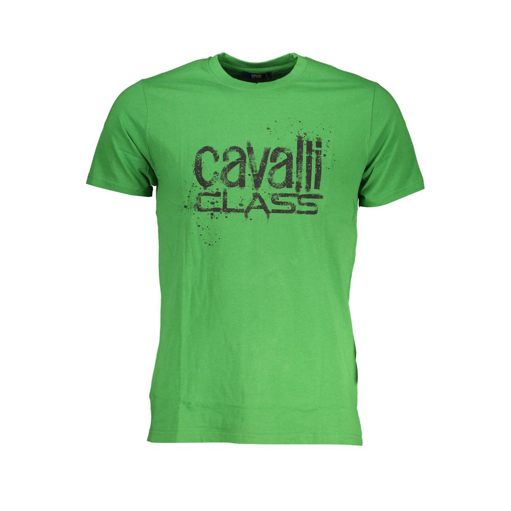 Cavalli Class Verde Cotton Men T-Shirt | Regal Royce