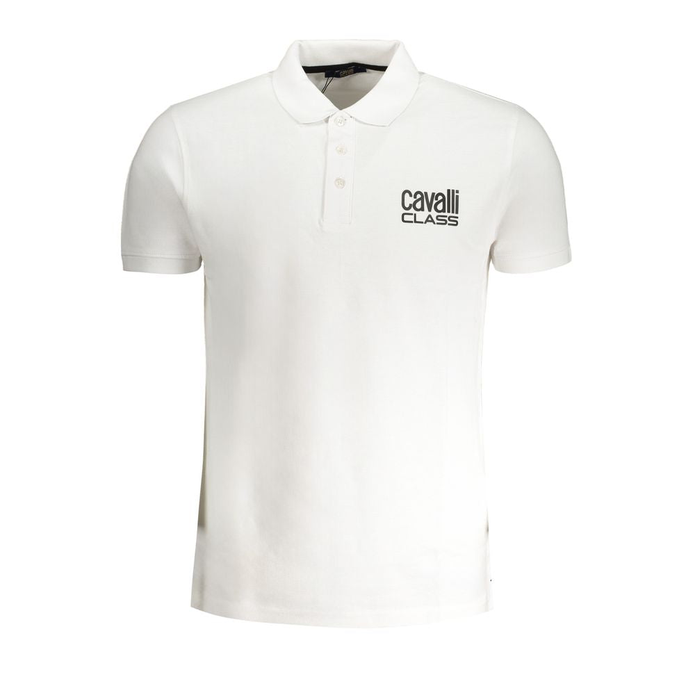 Cavalli Class "Bianco Cotton Men's Polo Shirt" | Regal Royce