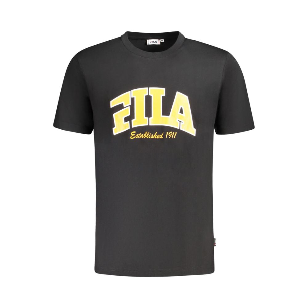 Fila Black Cotton Men T-Shirt | Regal Royce