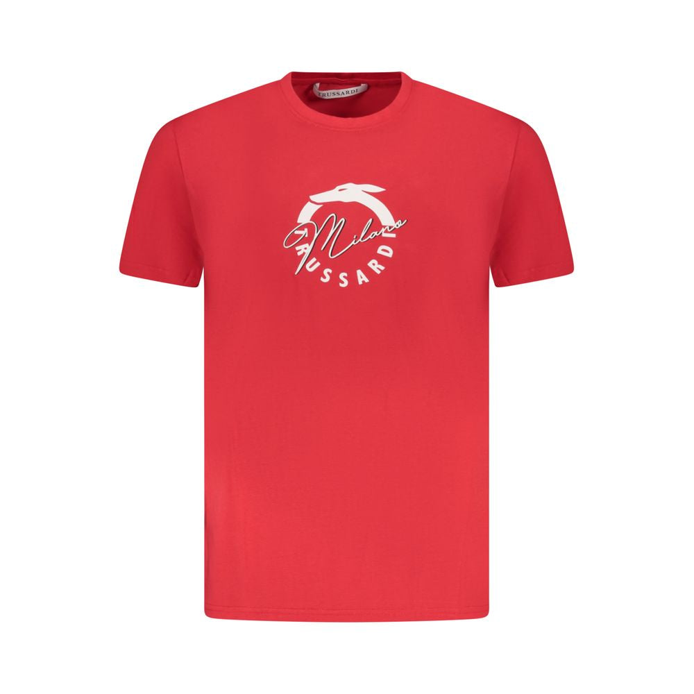 Trussardi Rosso Cotton Men T-Shirt | Regal Royce