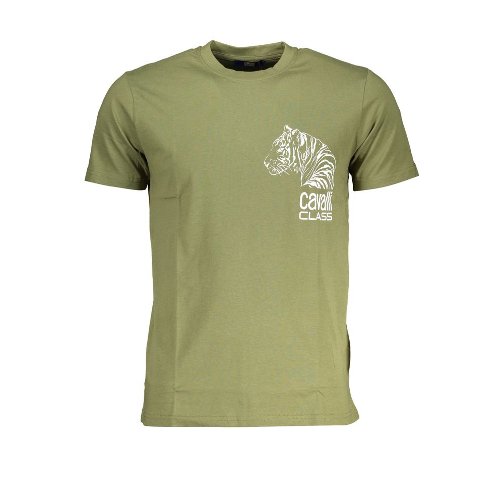 Cavalli Class Verde Cotton Men T-Shirt | Regal Royce