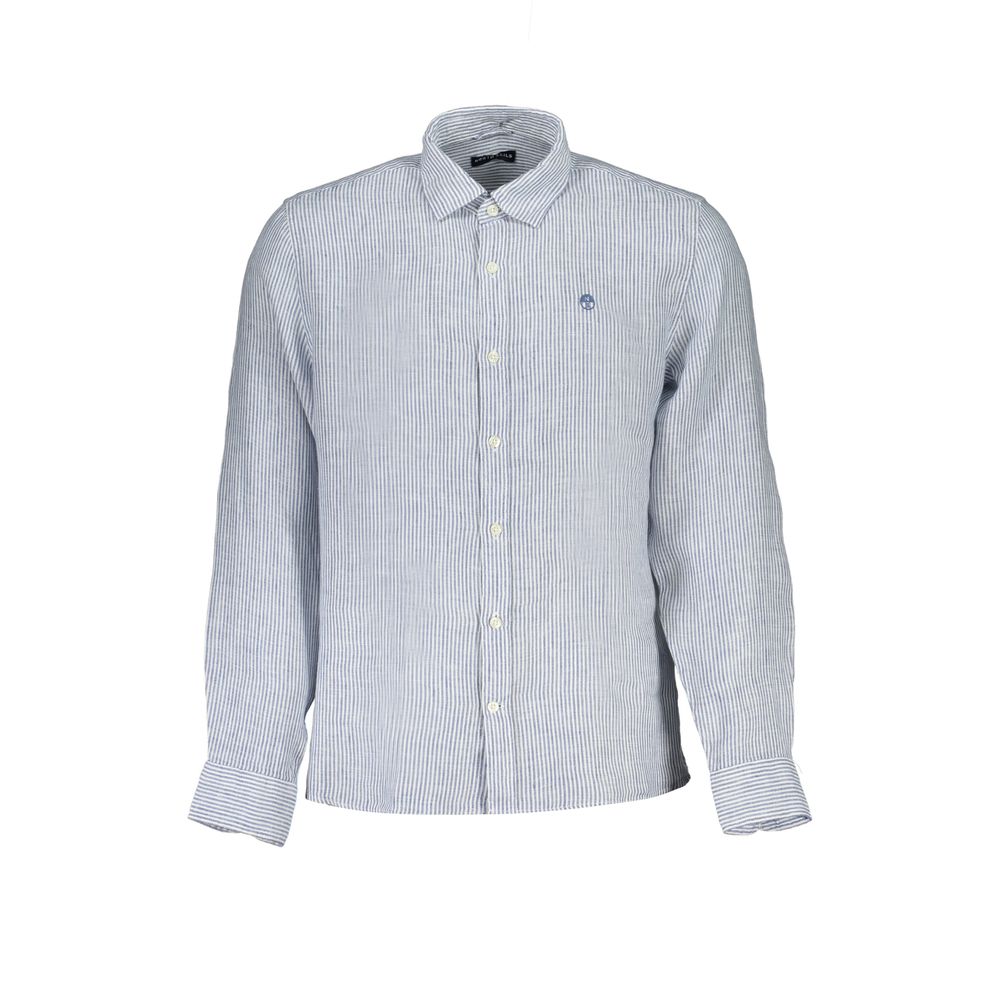 North Sails Blue Linen Men Shirt | Regal Royce