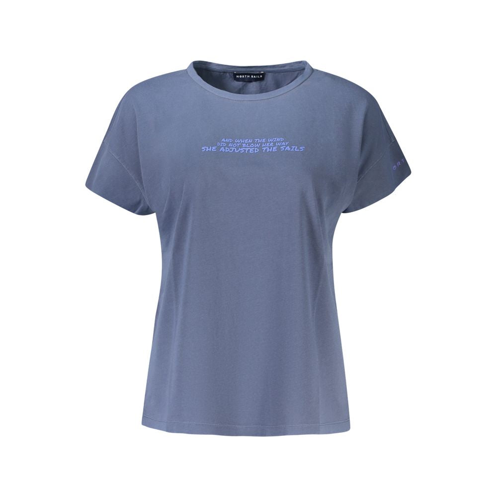 North Sails Blue Cotton Women T-Shirt | Regal Royce
