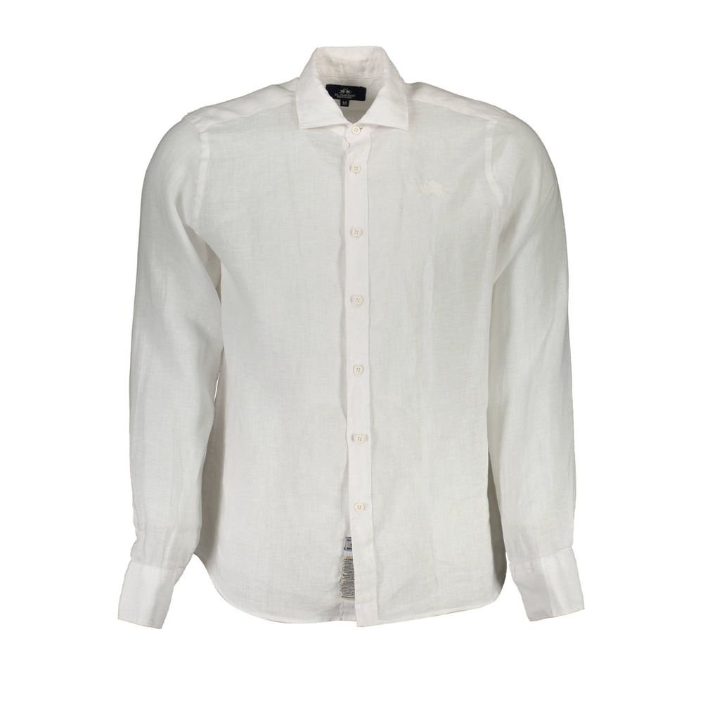 La Martina Bianco Linen Mens Shirt | Regal Royce