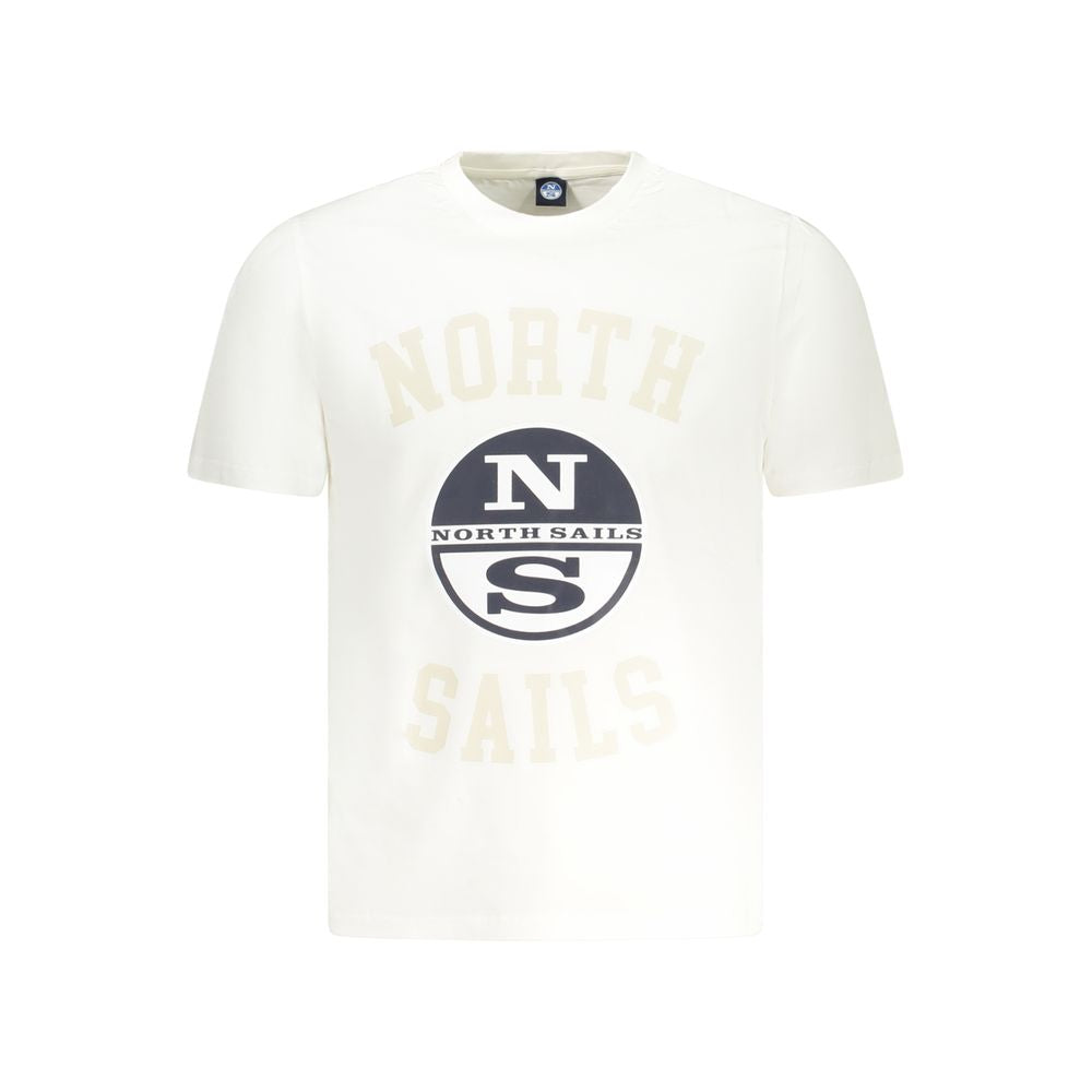 North Sails White Cotton Men T-Shirt | Regal Royce
