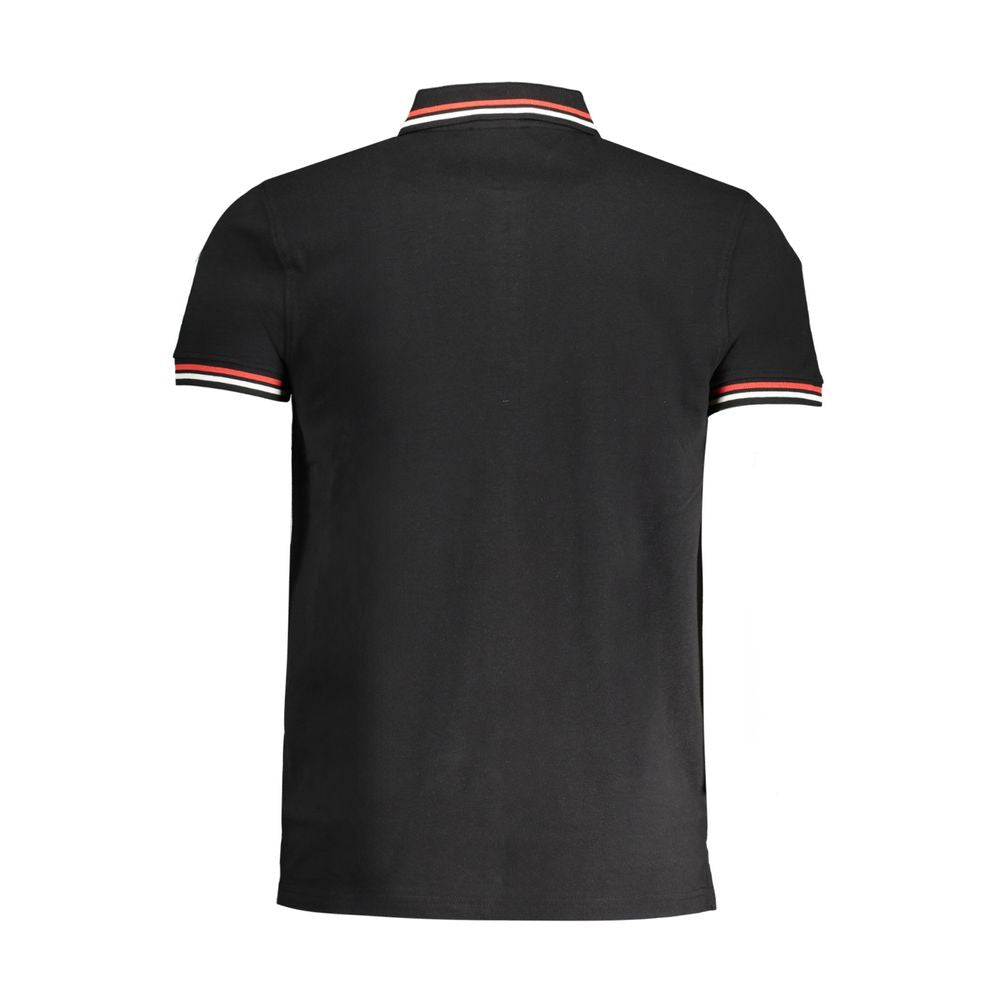 Cavalli Class Black Cotton Men Polo Shirt | Regal Royce