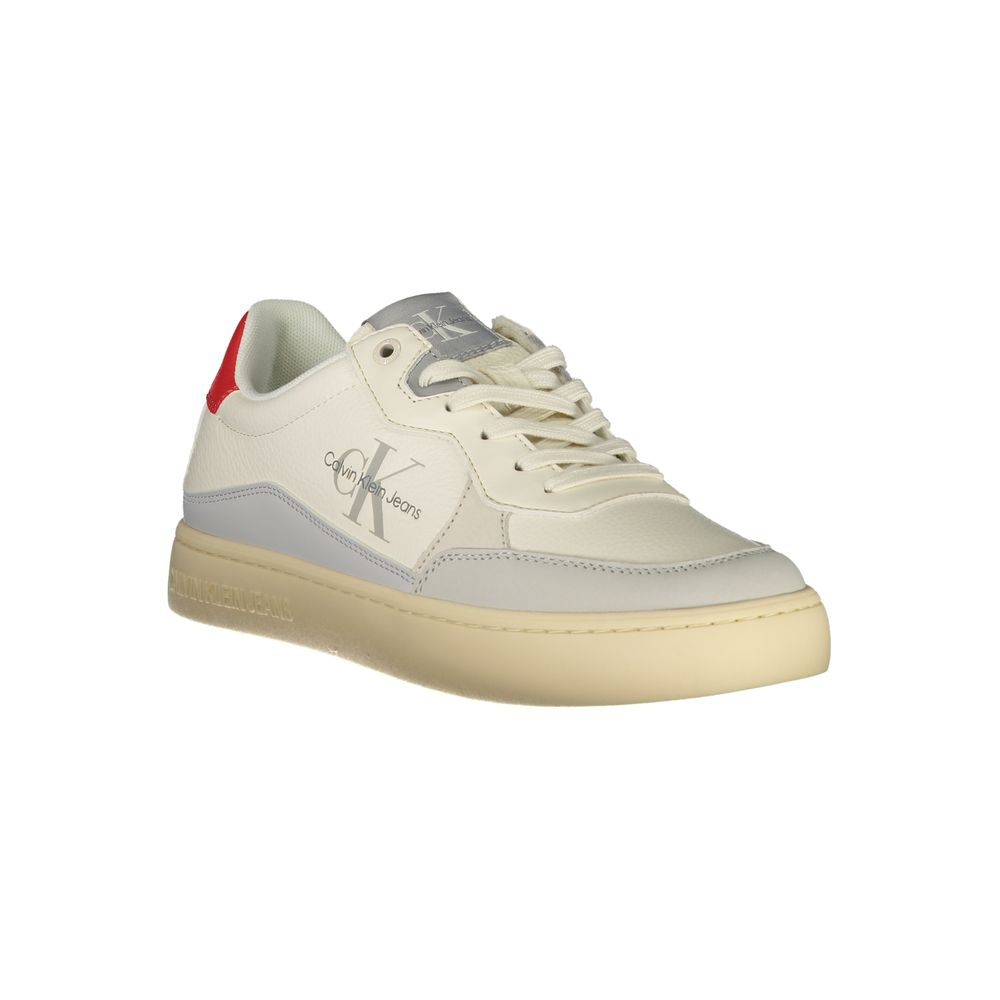 Calvin Klein White Polyurethane Men Sneaker | Regal Royce