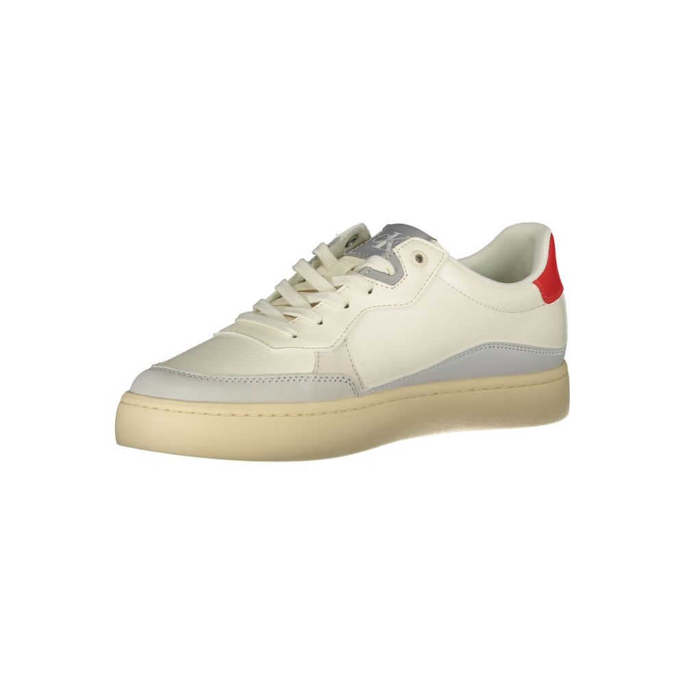 Calvin Klein White Polyurethane Men Sneaker | Regal Royce