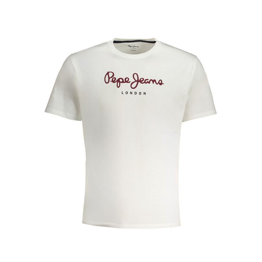 Pepe Jeans Bianco Cotton Men T-Shirt | Regal Royce