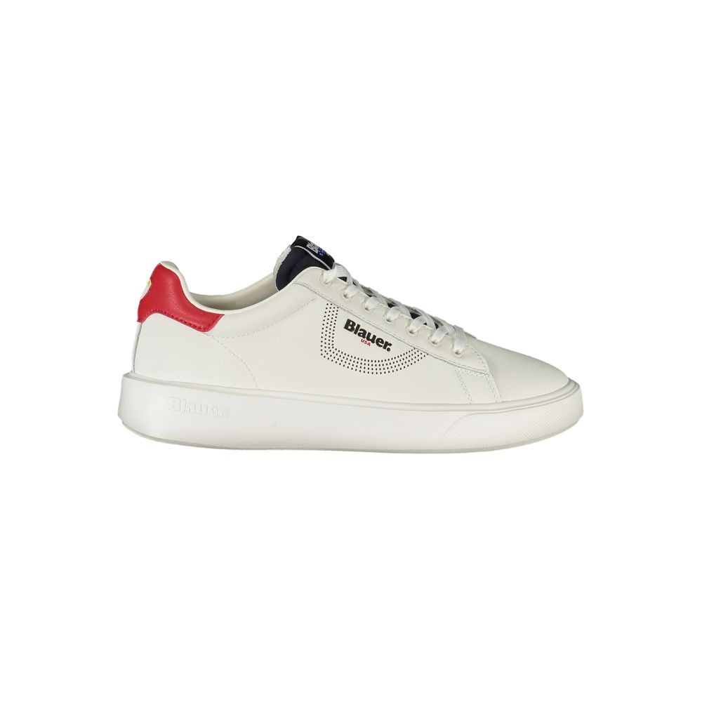 Blauer White Leather Men Sneaker | Regal Royce