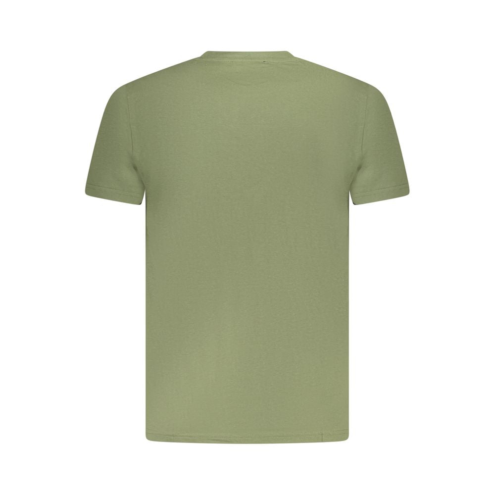 Cavalli Class Green Cotton Men T-Shirt | Regal Royce