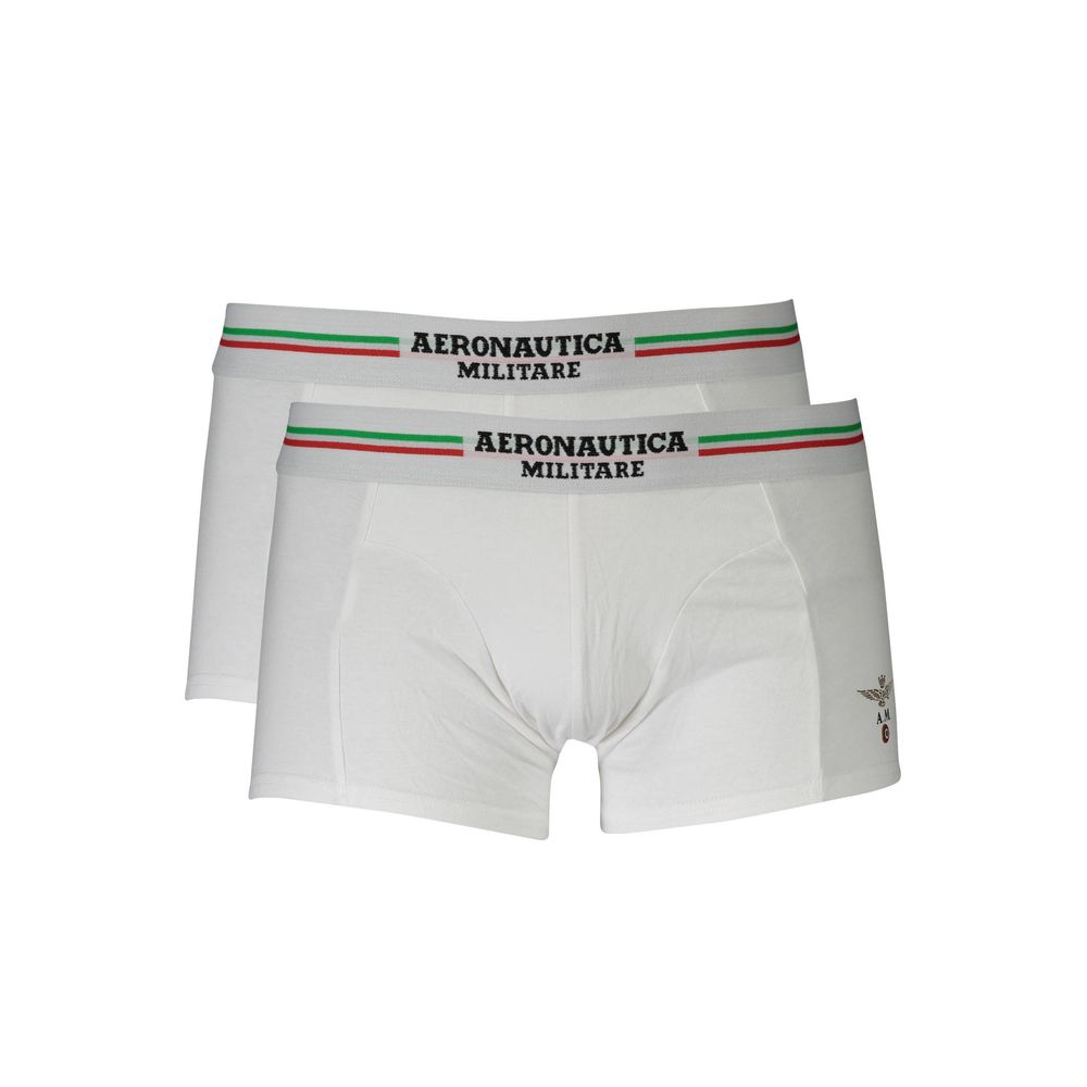 Aeronautica Militare White Cotton Men's Boxer Briefs | Regal Royce