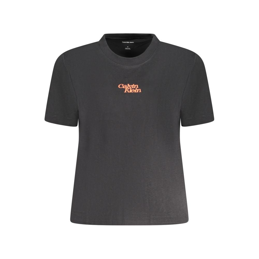 Calvin Klein Black Cotton Women T-Shirt | Regal Royce