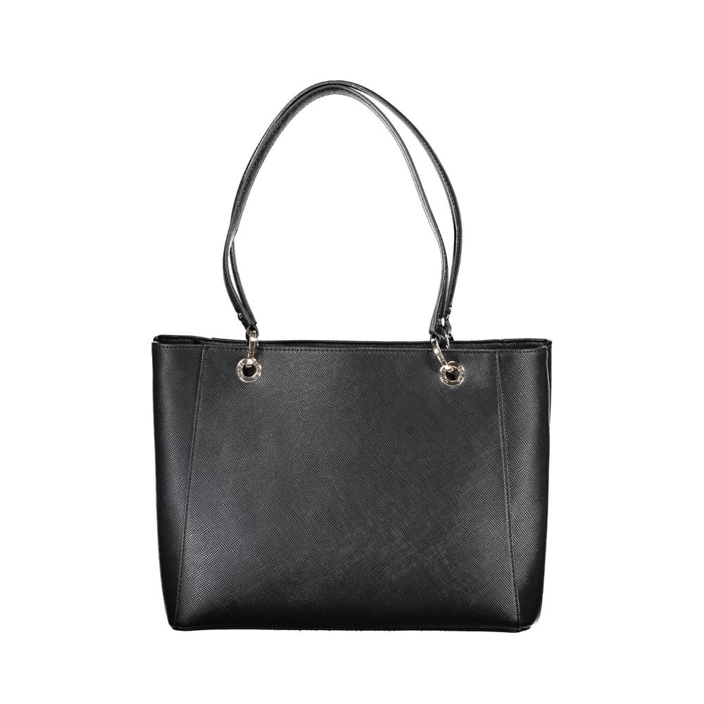 Guess Jeans Black Polyurethane Women Handbag | Regal Royce