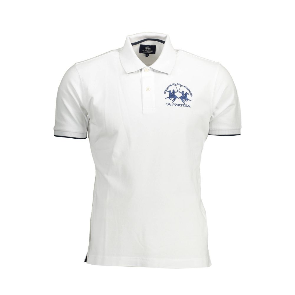 La Martina White Cotton Men Polo Shirt | Regal Royce